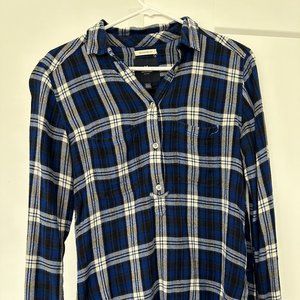 Cozy Blue Flannel Top